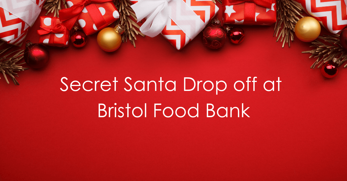 Secret Santa Drop Off at Pill Food Bank. – New LinkedIn_Twitter Graphic