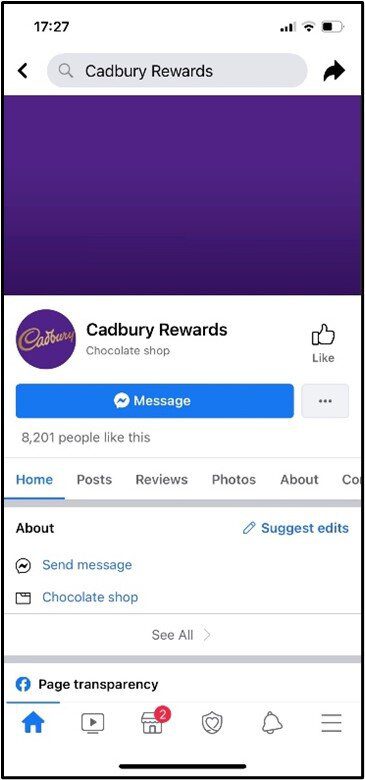 Cadbury Rewards Scam