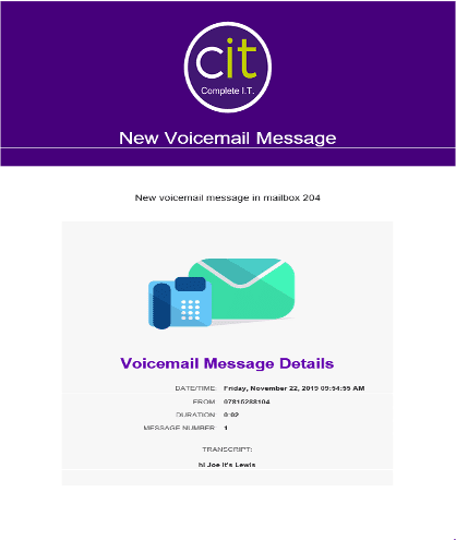 voicemail to email voicemail to email